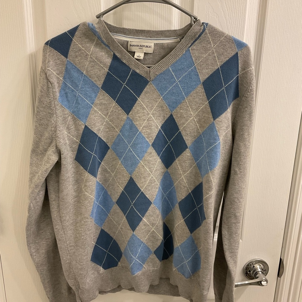Banana Republic Mens Argyle Sweater Small